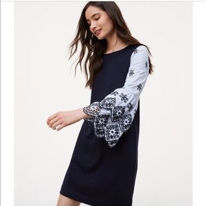 NWT LOFT Eyelet Sleeve Shift Dress size M